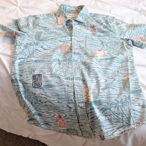 Reyn Spooner Fitted Mens Size Small Tiki Button Down Aloha Shirt